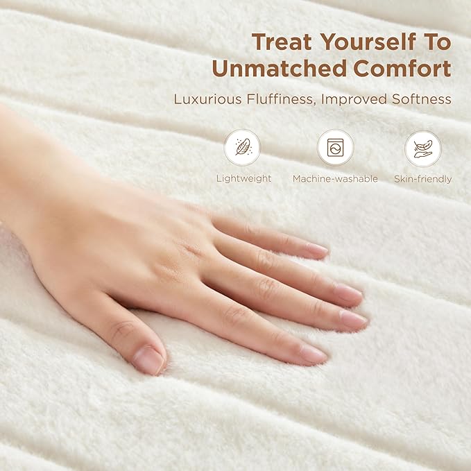Sophia & William Throw Blanket for Couch Sofa(50x60 Inches) - Faux Fur Throw Soft Cozy, Gifts for Women, Cream