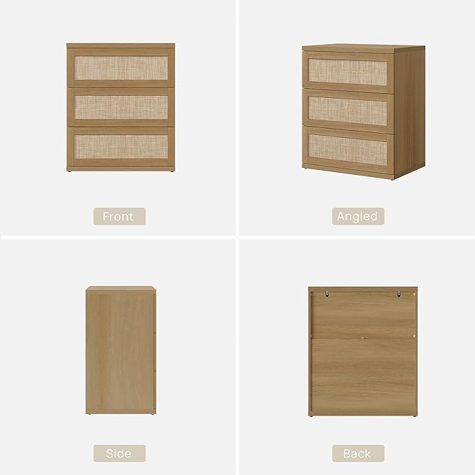 SICOTAS Dresser for Bedroom - 75" Wide 9 Drawer Dresser Rattan Dressers & Chests of Drawers Boho Drawers for Bedroom Bedside Table Clothes Long Closet Storage for Closet Hallway Entryway