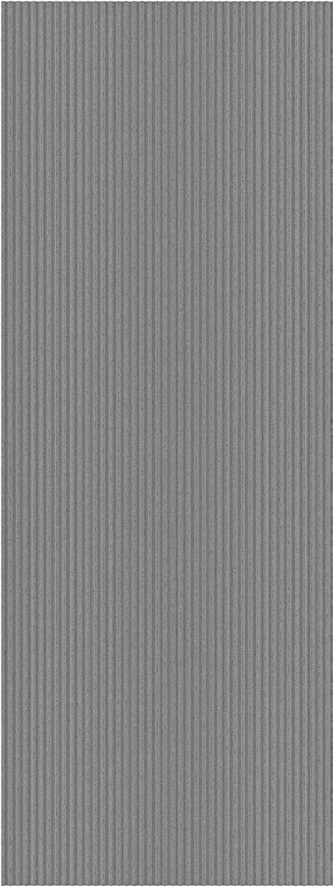 Ottomanson 2'7" x 14' Hallway Runner with Scraper Pile - Extra Durable Non-Slip Rug Mat for Indoor & Outdoor Use - Ideal for Kitchen, Entryway & Garage - High-Traffic Carpet, Gray