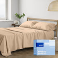 THREAD SPREAD Full Size Sheets Cotton - 400 Thread Count 4 PC 100% Cotton Full Size Sheet Sets, 16” Deep Pocket Full Size Sheets Set, Cooling Full Sheet Set, Luxury Hotel Sheets & Pillowcases (Taupe)