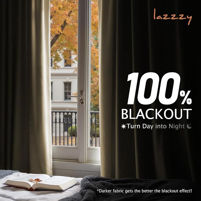 Lazzzy Blackout Velvet Curtains for Living Room Bedroom 96 Inch Long Insulated Lined Drapes Rod Pocket Modern Window Treatments 2 Panels Set Vanilla White