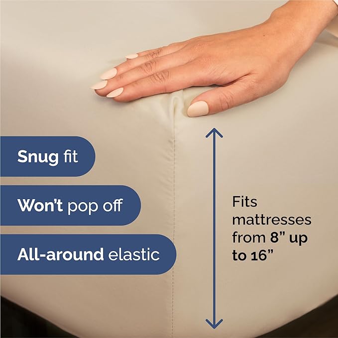 King 6 Piece Sheet Set - Cooling, Comfy & Breathable - Hotel Luxury Bedding, Includes Fitted Sheet for Women, Men, Kids and Teens - 1 Flat, 1 Fitted Sheet, 4 Pillowcases with Deep Pockets - Wheat