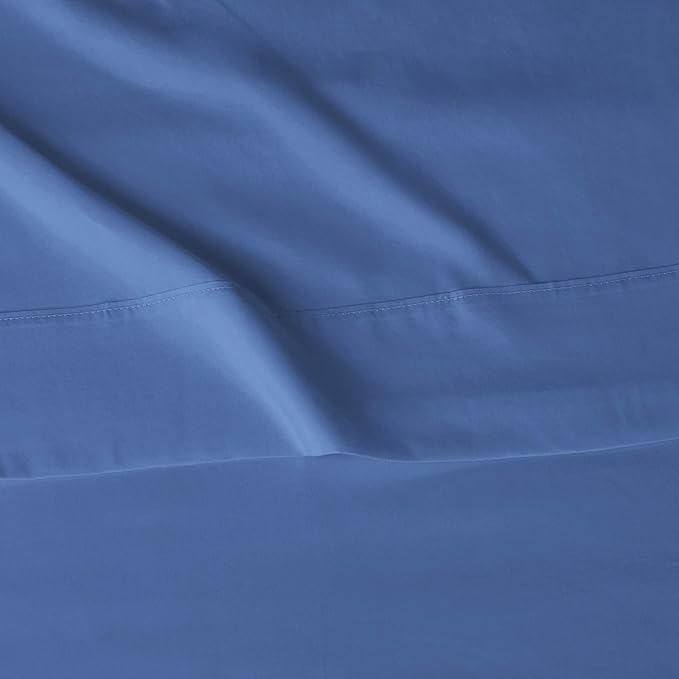 Amazon Basics Lightweight Super Soft Easy Care Microfiber 4-Piece Bed Sheet Set with 14-Inch Deep Pockets, Comfortable Sheets, Full, Dutch Blue, Solid