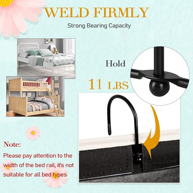 Ozzptuu Bedside Storage Caddy/Bedside Hanging Storage Bag for Headboards Bunk Beds Dorm Rooms Book Phone Magazine Holder (2PC Black)