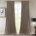 StangH Taupe Velvet Curtains - Premium Blackout Thermal Curtains for Bedroom/Office, Heavy Soft Drapes with Noise Reduction, Modern Neutral Home Decor, W52 x L92, 2 Panels