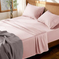 LBRO2M 100% Cotton Sheets Set Deep Pocket 19", 1000 Thread Count California King Size 4 Piece Bed Sheet Sets Soft Comfortable Bedding All Season (California King, Pink)