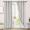 Macochico 100% Blackout Curtains Luxury Chenille Curtains for Living Room Thermal Blackout Curtains for Bedroom Hotel Banquet Classic Decor White Curtains with Tieback 72" Wx96 L Grommet 1 Panel