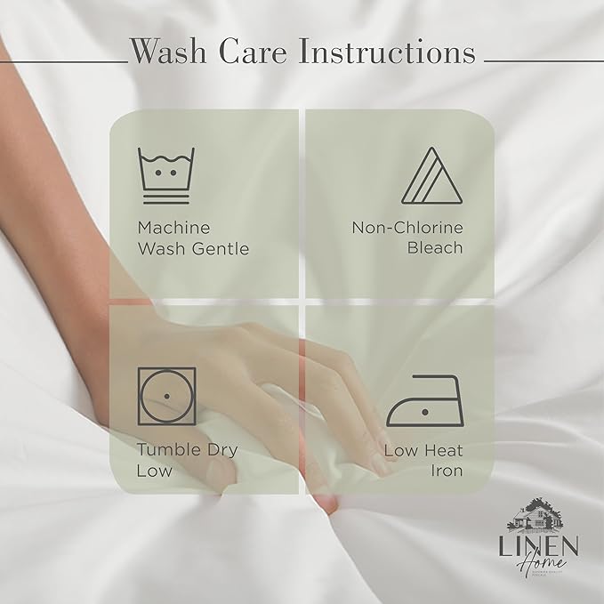 Linen Home 100% Cotton Percale Sheets Twin XL Size, Sage, Deep Pocket, 3 Pieces Set - 1 Flat, 1 Deep Pocket Fitted Sheet and 1 Pillowcase, Crisp Cool and Strong Bed Linen