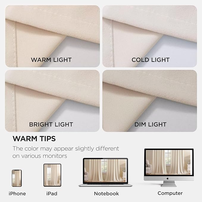 Joydeco Velvet Curtains White Blackout Curtains Thermal Insulated 63 inches Long Window Curtains Super Soft Room Darkening Drapes for Bedroom Living Room Elegant Rod Pocket 2 Panels Cream White