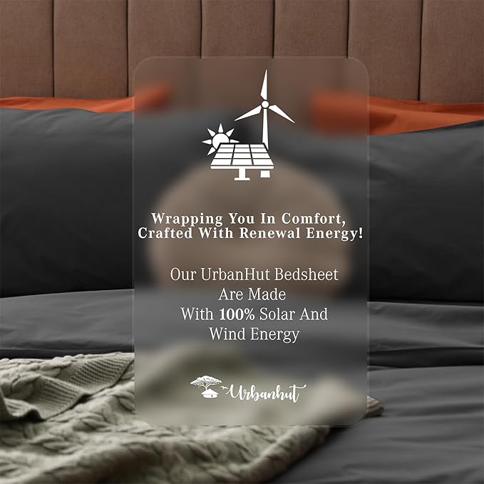 URBANHUT 800 Thread Count 100% Cotton Full Size Sheets, Luxury 4 Piece Full Bedsheets, Hotel Sheets Sateen Finish - Better Than Egyptian, 16" Elasticized Deep Pocket - Dark Grey