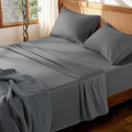 LBRO2M 100% Cotton Sheets Set Deep Pocket 19", 1000 Thread Count King Size 4 Piece Bed Sheet Sets Soft Comfortable Bedding All Season (King, Dark Grey)