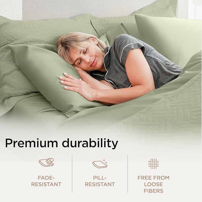 Threadmill Luxury Supima Cotton Sheets, Luxury 1200 Thread Count Soft 100% Cotton Sheets for Queen Size Bed, 4 Pc Sage Green Bed Sheets Queen Set, 5-Star Hotel Quality Deep Pocket Bed Sheets Set