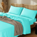 LBRO2M 1000 Thread Count 100% Egyptian Cotton Sheets Set Twin, 3 Piece Sets Bed Sheet Deep Pocket Sheet Set 16" Soft Comfortable All Season (Twin, Lake Green)