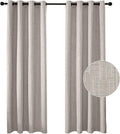 Jacquard Linen Curtains 84 inch Length 2 Panels Thick Faux Linen Blended Window Drapes Burlap Textured Curtains with Grommet for Living Room Bedroom Farmhouse (52x84 Beige) Natural