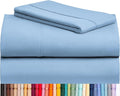 LuxClub 3 PC Twin Sheet Set, Deep Pockets Wrinkle Free Cooling Bed Sheets Hotel Bedding for Women, Men, Kids & Teens, Includes 1 Fitted Sheet, 1 Flat Sheet and 1 Pillowcase-Silky Soft Sky
