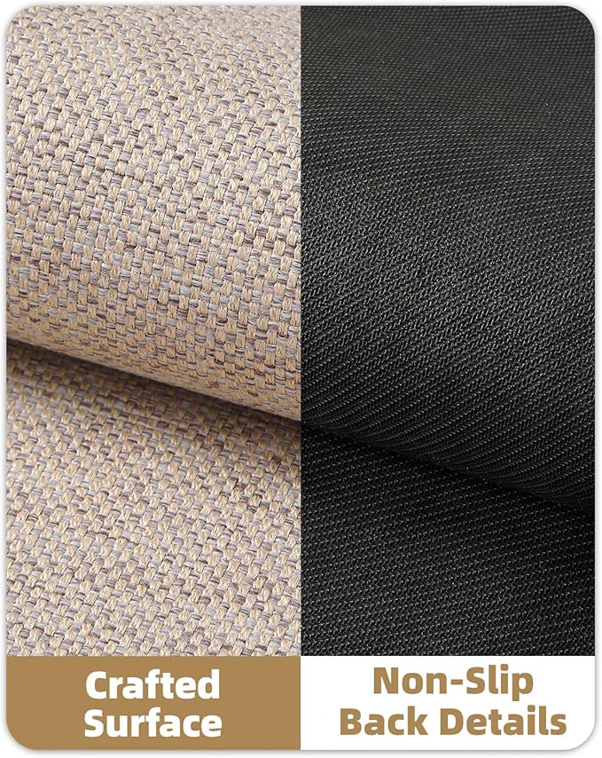 Color&Geometry Ultra-Thin Indoor Door Mat, 27"x59" Low-Profile Non-Slip Entryway Rug with Modern Geometric Texture, Washable Doormat for Entrance, Front Doors, Khaki (Rolled-up NO Creases)