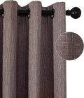Jacquard Linen Curtains 63 inch Length 2 Panels Thick Faux Linen Blended Window Drapes Burlap Textured Curtains with Grommet for Living Room Bedroom Farmhouse (42x63 Fashion Purple) Natural