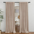 RYB HOME Velvet Room Divider Curtains for Space Separation, Noise Reduce Barrier for Nursery, Large Window Curtains for Sliding Glass Door, Blush, W 62 x L 84, 2 Panels Set