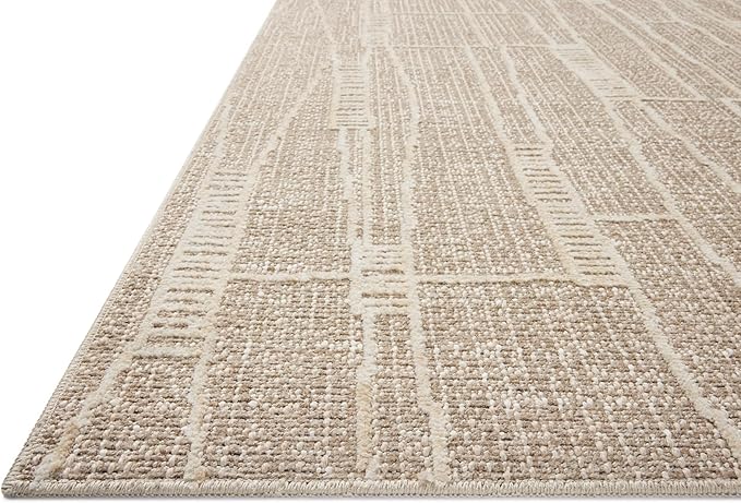 Loloi Amber Lewis Bexley Collection BEX-05 Mushroom/Natural 6'-6" x 9'-3" Area Rug Neutral, Textured, Living, Bedroom, Dining, Carpet