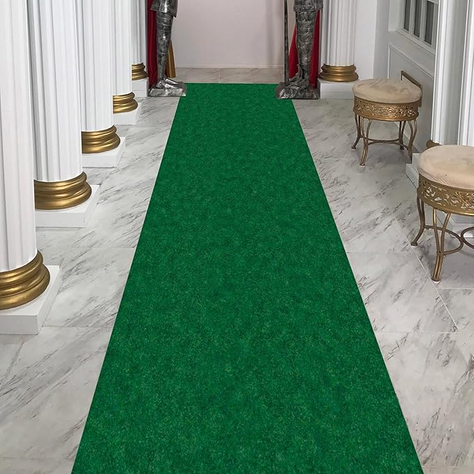 Ottomanson 2' x 50' Hallway Runner with Scraper Pile Extra Durable Non-Slip Rug Mat for Indoor & Outdoor Use - Ideal for Kitchen, Entryway, Patio & Garage - High-Traffic Carpet, Green