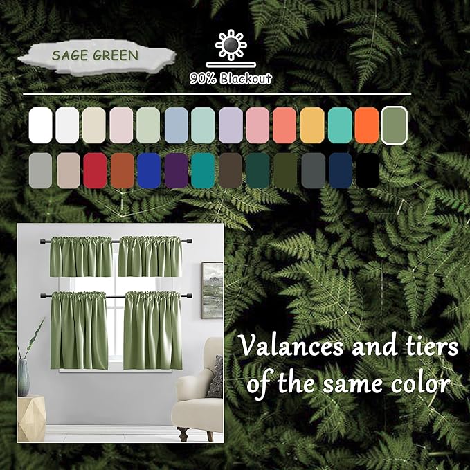 DONREN Sage Green Curtains 96 Inch Length Thermal Insulated Room Darkening Blackout Curtains for Bedroom (52 W x 96 L,Set of 2 Panels)