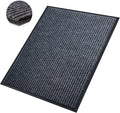 Front Door Mat,4'x5'Indoor Outdoor Door Mat,Heavy Duty Durable Welcome,Commercial Floor Mats Inside Outside Entrance, Waterproof All-Season, All-Weather Non Slip Backing Doormat for Entryway,Black