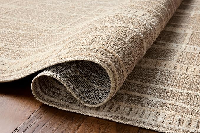 Loloi Amber Lewis Bexley Collection BEX-05 Mushroom/Natural 2'-7" x 12'-0" Runner Rug Neutral, Textured, Living, Bedroom, Dining, Carpet