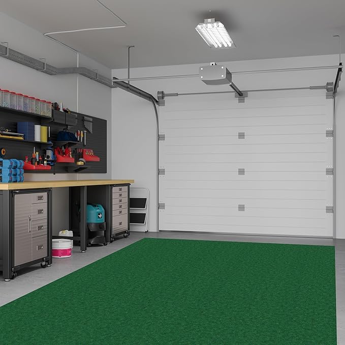 Ottomanson 6'6" x 44' Hallway Runner with Scraper Pile - Extra Durable Non-Slip Rug Mat for Indoor & Outdoor Use - Ideal for Kitchen, Entryway & Garage - High-Traffic Carpet, Green
