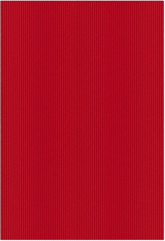 Ottomanson 6'6" x 23' Hallway Runner with Scraper Pile Extra Durable Non-Slip Rug Mat for Indoor & Outdoor Use - Ideal for Kitchen, Entryway, Patio & Garage - High-Traffic Carpet, Red