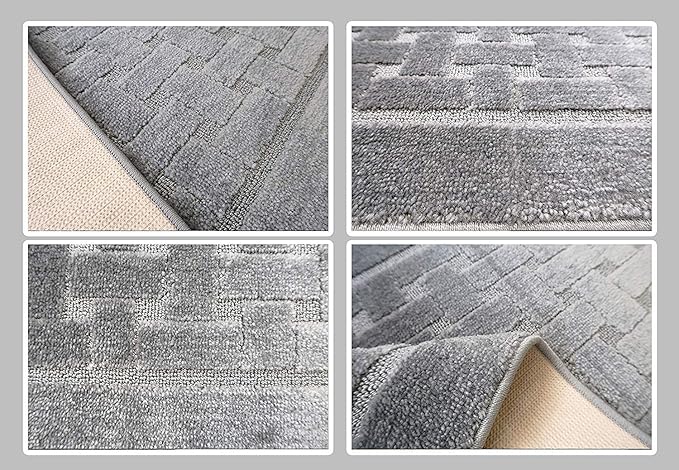 Non Slip Washable Carpet Runner Rug with Rubber Backing, Custom Floor Mat for Kitchen Hallway Stairs Bedroom Bathroom Entry, Grey, Your Choice of Length, 26 Inch X 7 feet