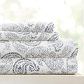 Linen Market Double-Brushed Patterned Microfiber California King Sheet Set 4 Piece – OEKO-TEX Certified Ultra Soft & Wrinkle-Free - 16" Deep Pocket Sheets Easy Care Cal-King Size - Coarse Paisley Navy
