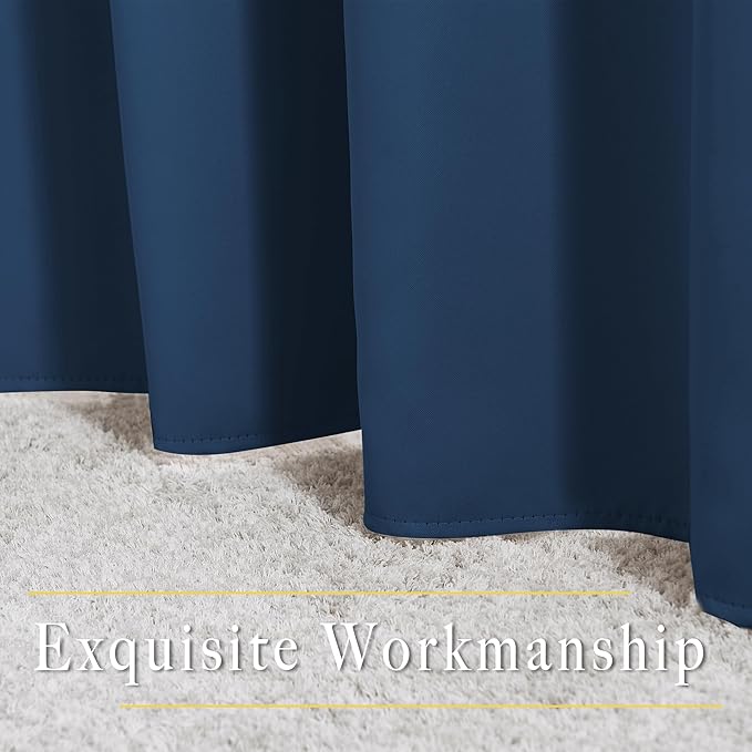 NICETOWN Moroccan Blue Curtains for Sliding Door - 52 by 95, 2 Pieces, Blocking Out 50% Sunlight Window Treatment Modern Design Curtain Panels for Dining Room
