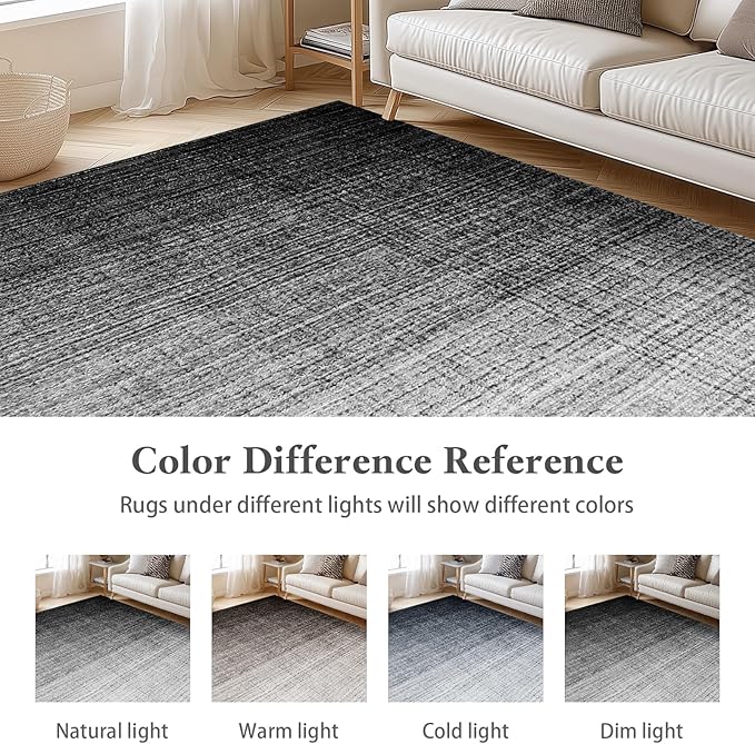Area Rugs 8x10, Machine Washable Rugs for Living Room Floor Non Silp Vintage Rug Black Carpet for Living Room Dinning Room Bedroom Rug Under Bed Home | Black White
