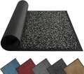 Mibao Front Door Mat, Dirt Trapper Welcome Mat for Outdoor Indoor, Non-Slip Waterproof Doormat, Durable Machine Washable Low Profile Entry Rug for Back Door Outside Patio Porch, 32" x 20", Black