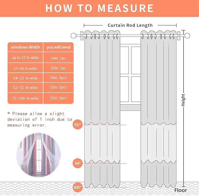 XiDi Dream Star Blackout Curtains for Kids Rooms Girl Princess Curtain for Daughter Bedroom Window (Pink Grey, W52 X L84)