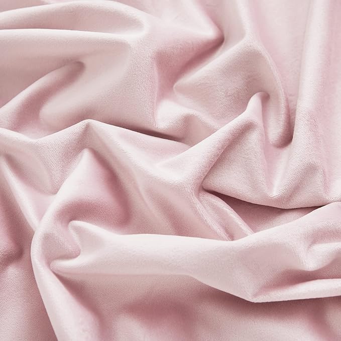 RYB HOME Pink Velvet Curtains 102 inches, Back Tab Soft Fabric Room Darkening Thermal Insulated Luxurious Home Decor Curtains for Living Room Bedroom, W 52" x L 102", 2 Panels Set
