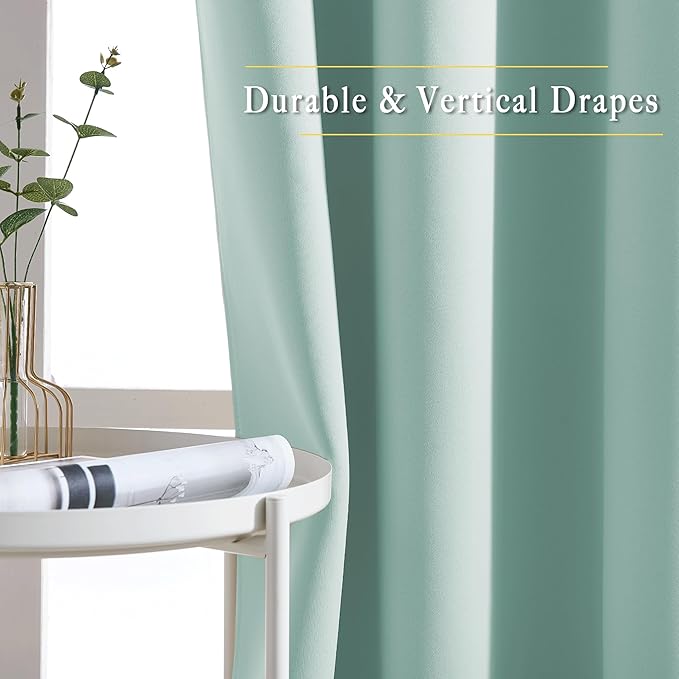 NICETOWN Aqua Blue Room Darkening Curtain Panels - Window Treatment Thermal Insulated Grommet Room Darkening Curtains/Panels/Drapes for Bedroom (2 Panels, 52 by 63, Aqua)