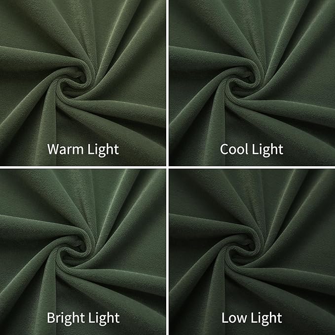 Joydeco Olive Green Velvet Curtains 72 inch Length 2 Panels, Luxury Blackout Rod Pocket Thermal Insulated Window Curtains, Super Soft Room Darkening Drapes for Living Room Bedroom,W52 x L72 inches