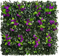 Sumery Expandable Fence Privacy Screen for Balcony Patio Outdoor,Decorative Faux Ivy Fencing Panel,Artificial Hedges (Single Sided Leaves) (2, Branches -Purple Rose)