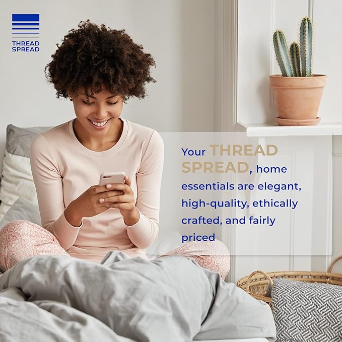 THREAD SPREAD 100% Cotton Sheets Twin Size - 400 Thread Count Cotton Bed Sheets Twin, 3 PC Set (Dark Grey), Luxury Soft, Breathable, Cooling, Sateen Weave 16" Deep Pocket Bedsheet for Dorm Rooms