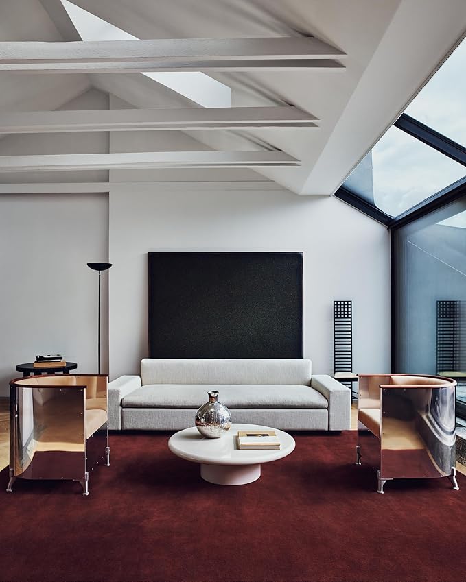 Hand-Tufted Wool Rectangle Area Rug – Soft Premium Wool Carpet for Living Room, Bedroom & Home Décor – 6X8 ft| Deep Wine – Durable, Non-Slip Backing, Handcrafted Rug