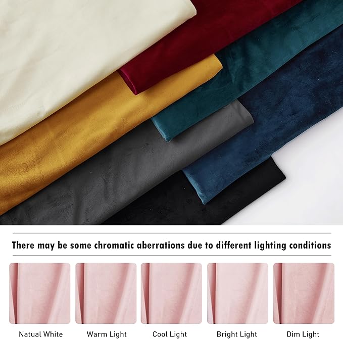 RYB HOME Baby Pink Velvet Curtains 84 inches, Back Tab Soft Fabric Room Darkening Thermal Insulated Luxurious Home Decor Curtains for Living Room Bedroom, W 52" x L 84", 2 Panels Set