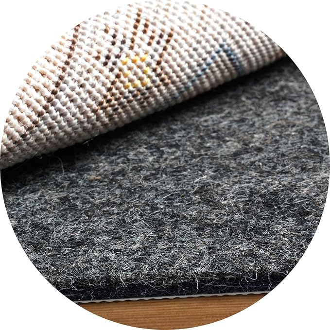 BAGAIL Felt and Natural Rubber Backing Rug Pads 1/4” Thick, Round 6 Ft Non Slip Carpet Gripper Keep Rugs in Place, Under Area Rug Protective Cushioned Pads, Carpet Runners, Hardwood Floors Protection