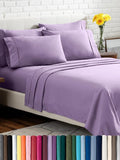 Bare Home Hotel Luxury Twin XL Sheet Set, Extra Soft - 4 Piece Set - Deep Pockets - Easy Fit - Cooling & Breathable - Wrinkle, Fade, Stain Resistant - Includes 2 Pillowcases (Twin XL, Lavender)