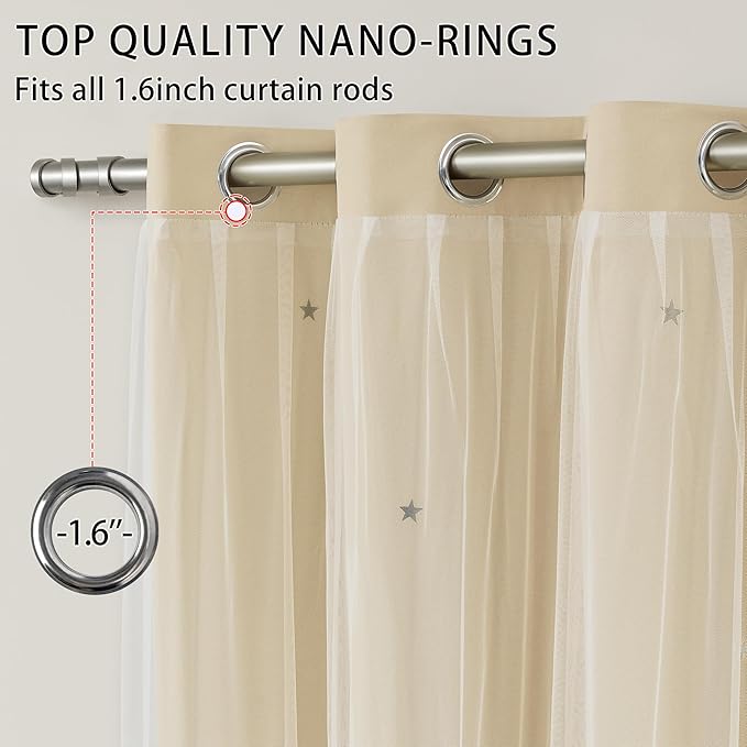 XiDi Curtains for Bedroom Decor Beige34/54/1