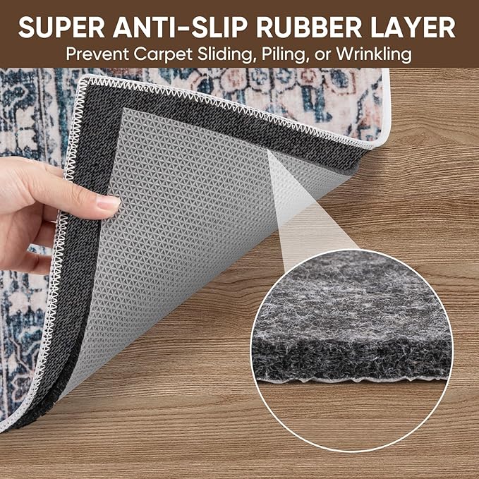 BALEINE Felt Non Slip Rug Pads, Extra Large 1/4" Thick Felt and Rubber Backing, Shock Absorbing Carpet Pad for All Carpets and Hardwood Floors (9x12 Ft)