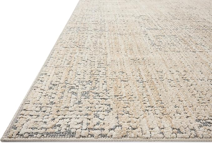 Loloi Amber Lewis Bexley Collection BEX-03 Natural/Slate 2'-7" x 4' Accent Rug Neutral, Textured, Living, Bedroom, Dining, Carpet