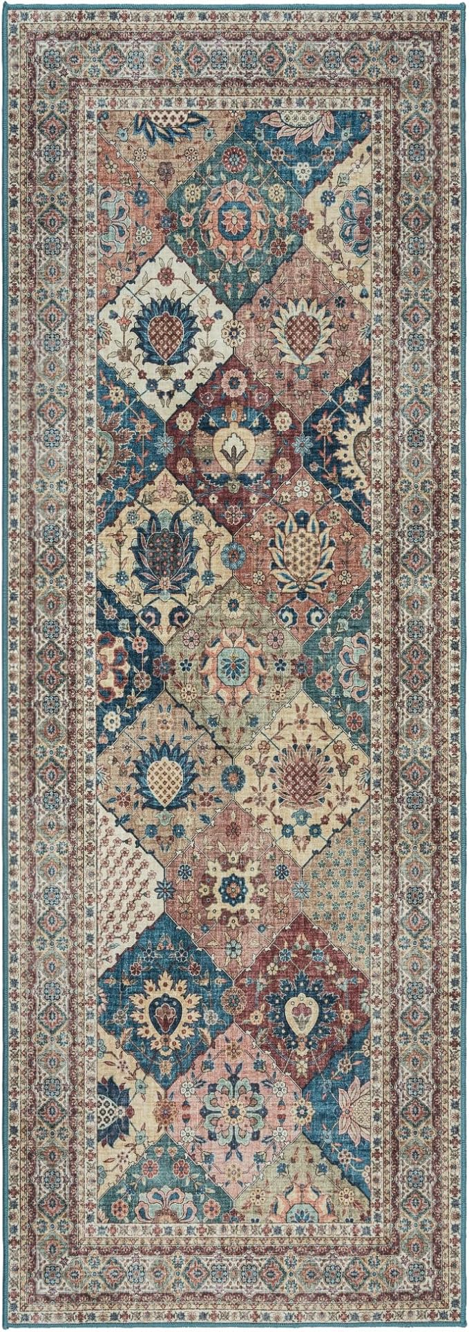Gertmenian Indoor Boho Rug - 2x8 Runner, Non Slip, Super Strong, Ideal for High Traffic Areas in Entryway, Bedroom, Kitchen - Cinzia, Bronze, 27727