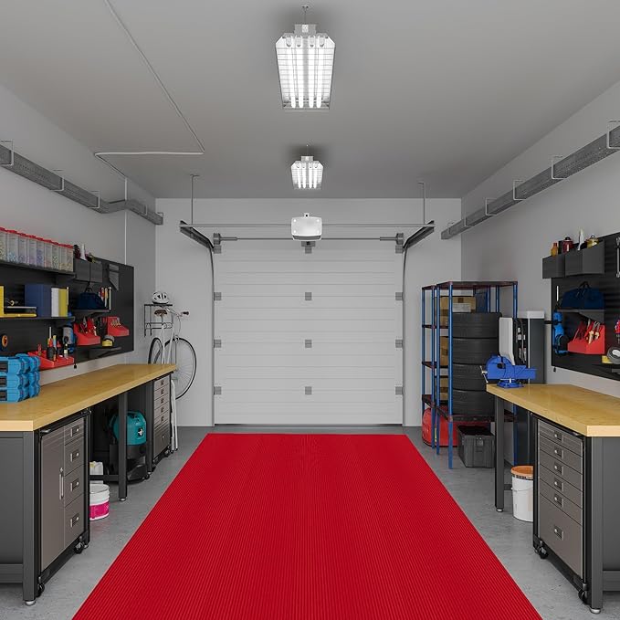 Ottomanson 3'11" x 48' Hallway Runner with Scraper Pile - Extra Durable Non-Slip Rug Mat for Indoor & Outdoor Use - Ideal for Kitchen, Entryway & Garage - High-Traffic Carpet, Red