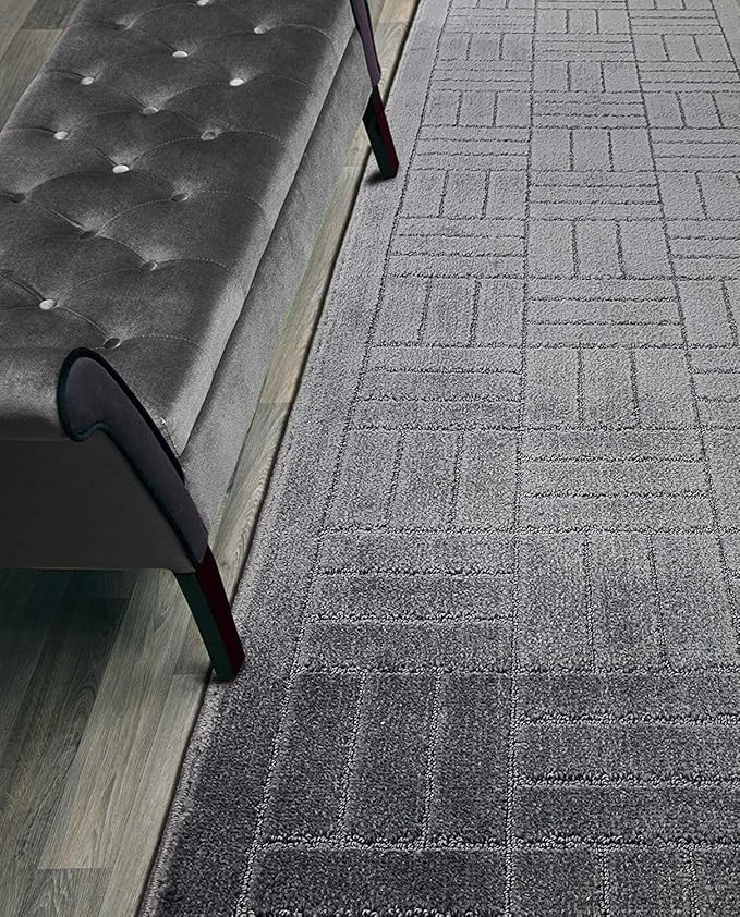 Custom Length Hallway Runner Rug,Slip Resistant,Bricks Anthracite, 26 Inch X 21 feet, Sold and Priced Per Foot